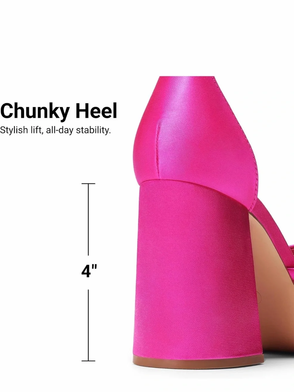 Dream Pairs Fuchsia Platform Block Heel Ankle-Strap Pumps 8 Like New